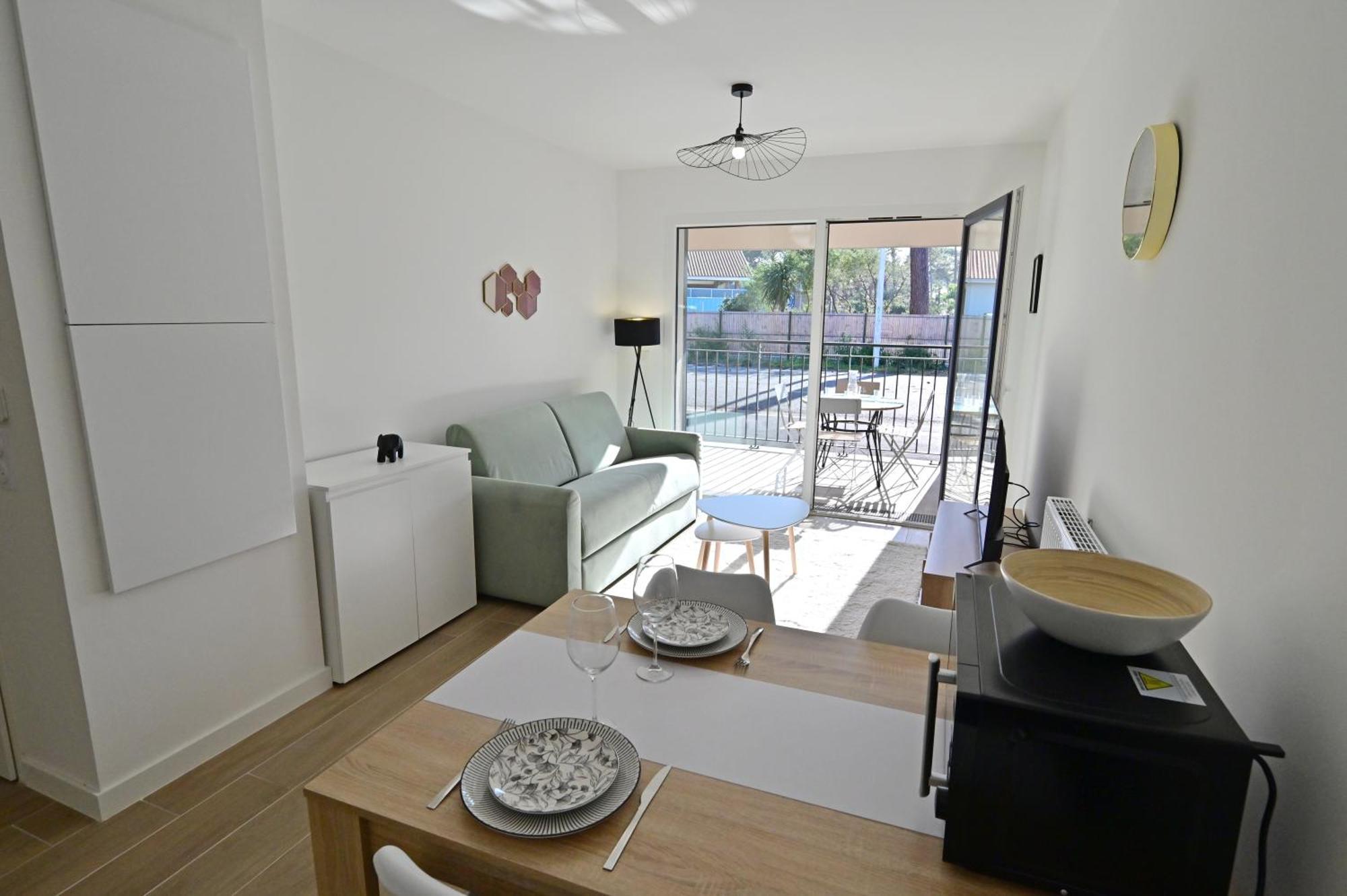 Biscawai Chaleureux Et Cosy Avec Terrasse Apartment Biscarrosse Bagian luar foto